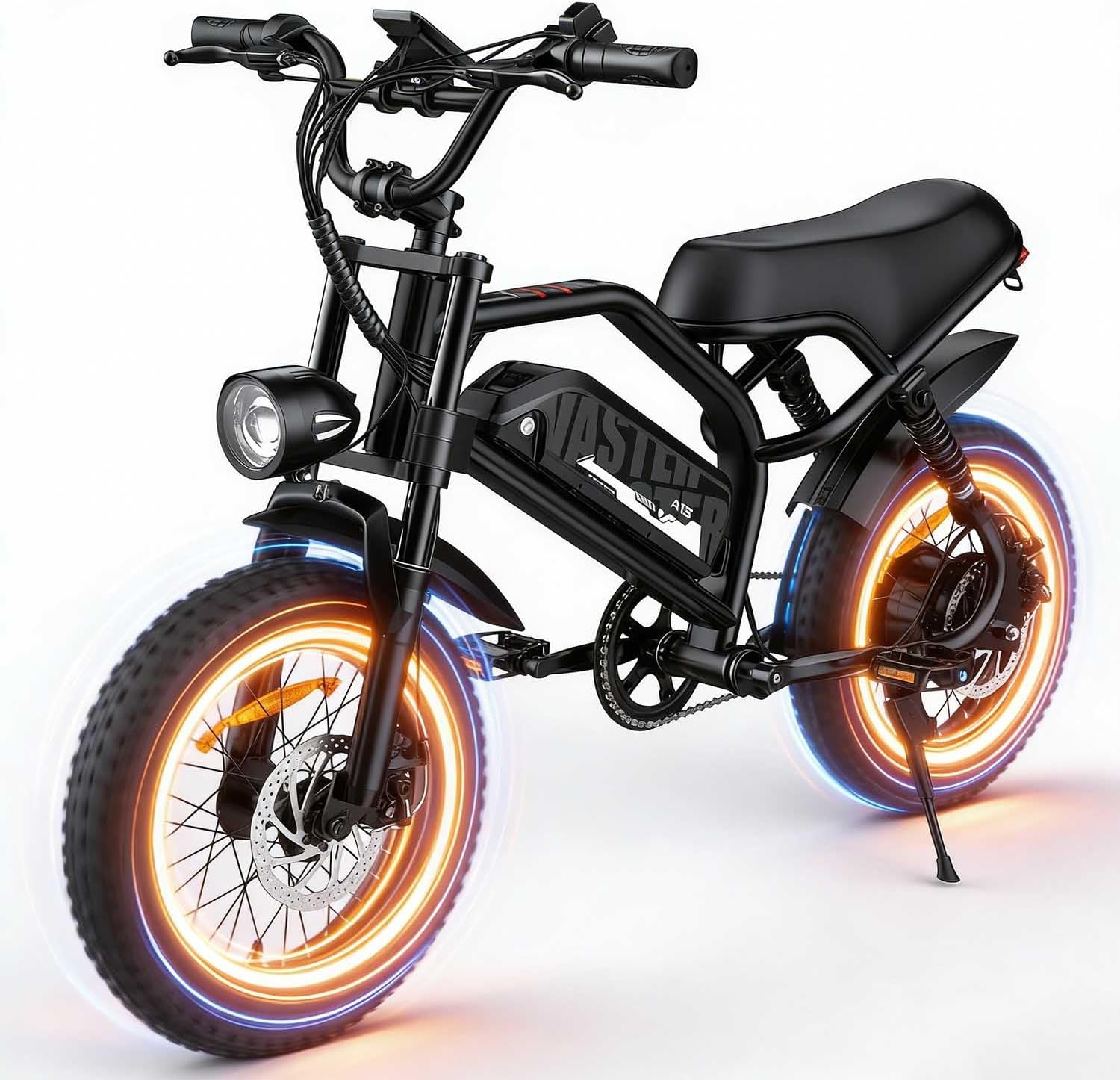 AVDLBIKE Electric Bike, 16'' Fat Tire E-Bike for Teens/Adults, 500W Small E-Bike with 36V/12.8Ah Removable Battery, Up to 22MPH, 45 Mile Range, Electric Dirt/Mountain Bike for Woman/Men A13