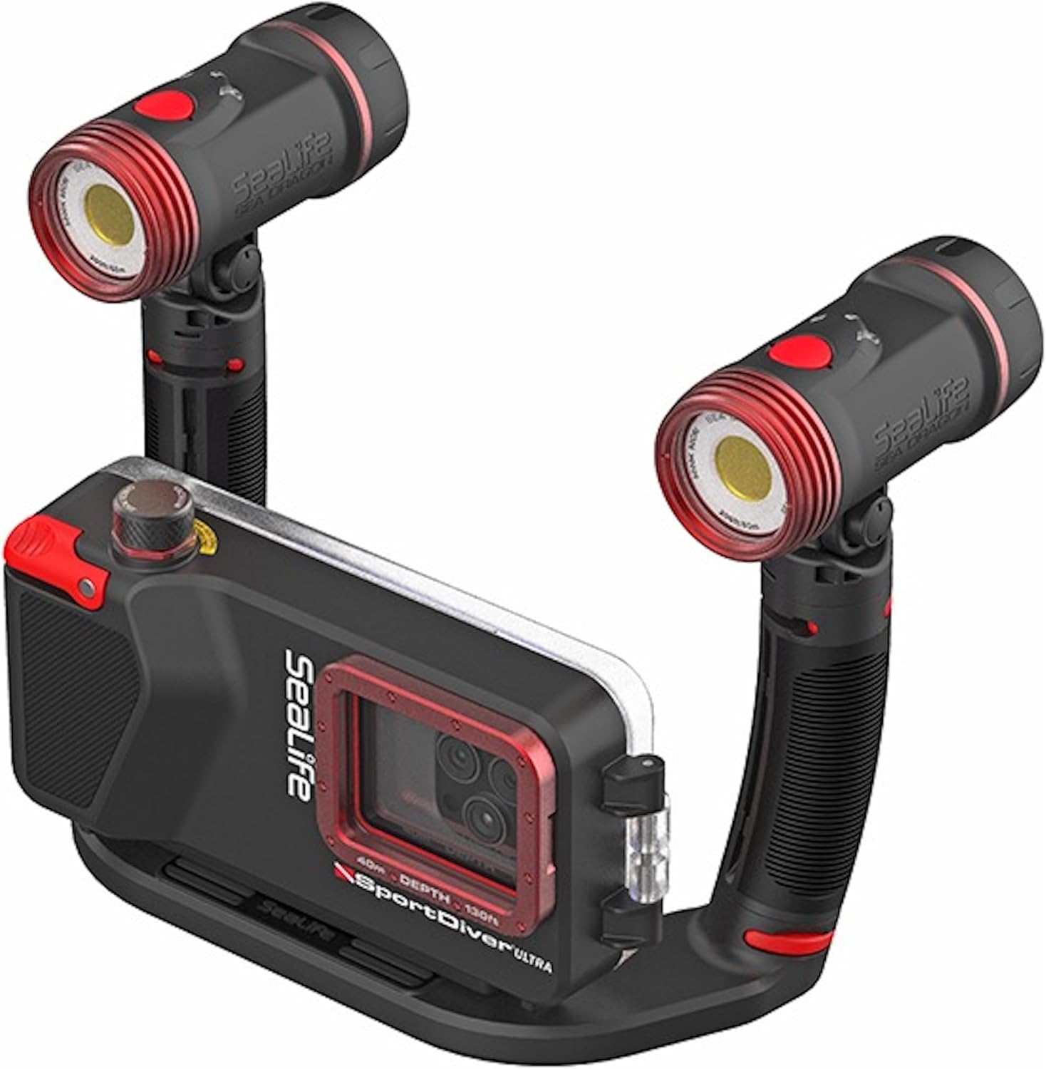 SeaLife SportDiver Ultra Underwater Smartphone Scuba Housing & Dual (2) Sea Dragon 2500 Lumen Lights, Waterproof Photography, Easy Camera Controls, Fits Most Phones