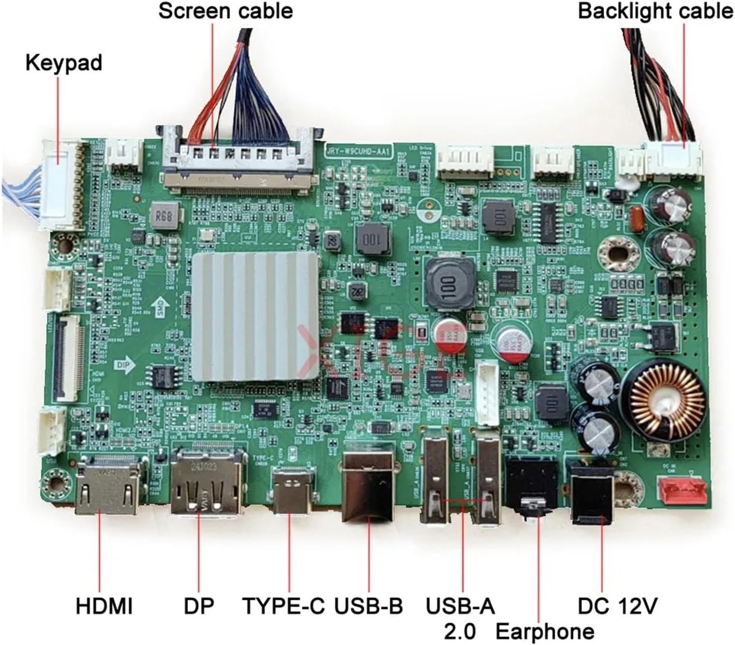 For LM270QQ1 LM270QQ2 Screen 5K Driver Controller Board HDMI+DP+USB+TYPEC EDP 60-Pin 5120x2880 QQHD 27' LCD Display DIY Kit(LM270QQ1(SD)(D1))