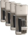 BELLA Single Serve Coffee Maker,K-Cup & Coffee Ground Compatible with Removable,Adjustable Drip Tray,Auto Shutoff & Reusable Dishwasher Safe Accessories,Brews 6oz to 14oz,1000 Watt,Oatmilk(Pack of 4)