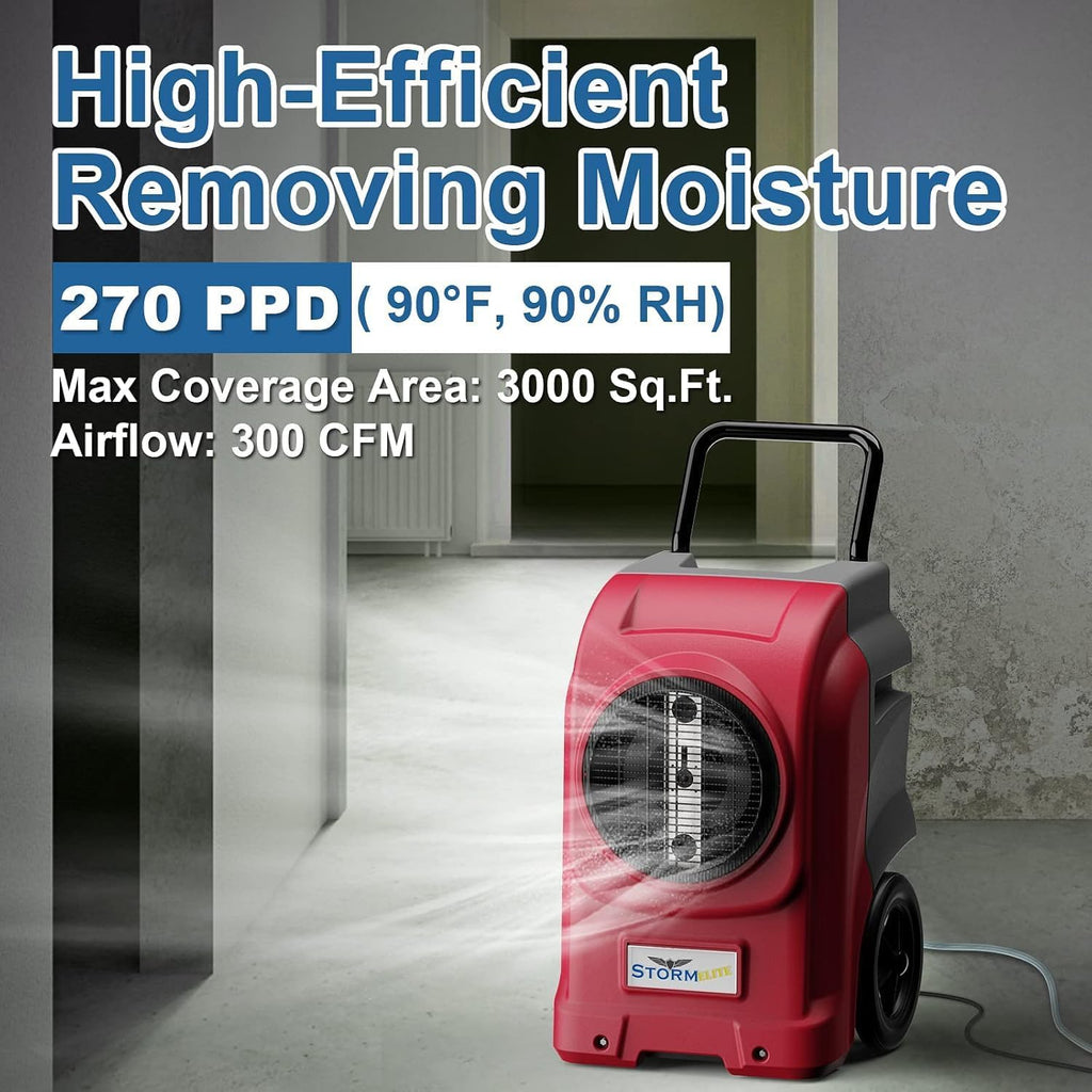 ALORAIR 270 Pints Commercial Dehumidifier with Pump, Whole House Dehumidifiers for Large Room, Industrial Large Dehu with Drain Hose for Basement, Water Damage Restore, Limited 5 Years Warranty