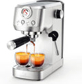 MAttinata Espresso Machine 20 Bar, Espresso Coffee Maker with Professional Milk Frother Steam Wand for Cappuccino & Latte, 49oz Removable Water Tank for Home, Stainless Steel