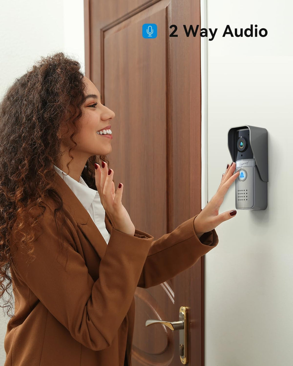 Tmezon Wired Video Intercom System, 7 Inch Ring Video Doorbell with Night Vision Support Remote Unlock, Dual-Way Intercom for Villa House Office Apartment with 1-Camera and 2-Monitor