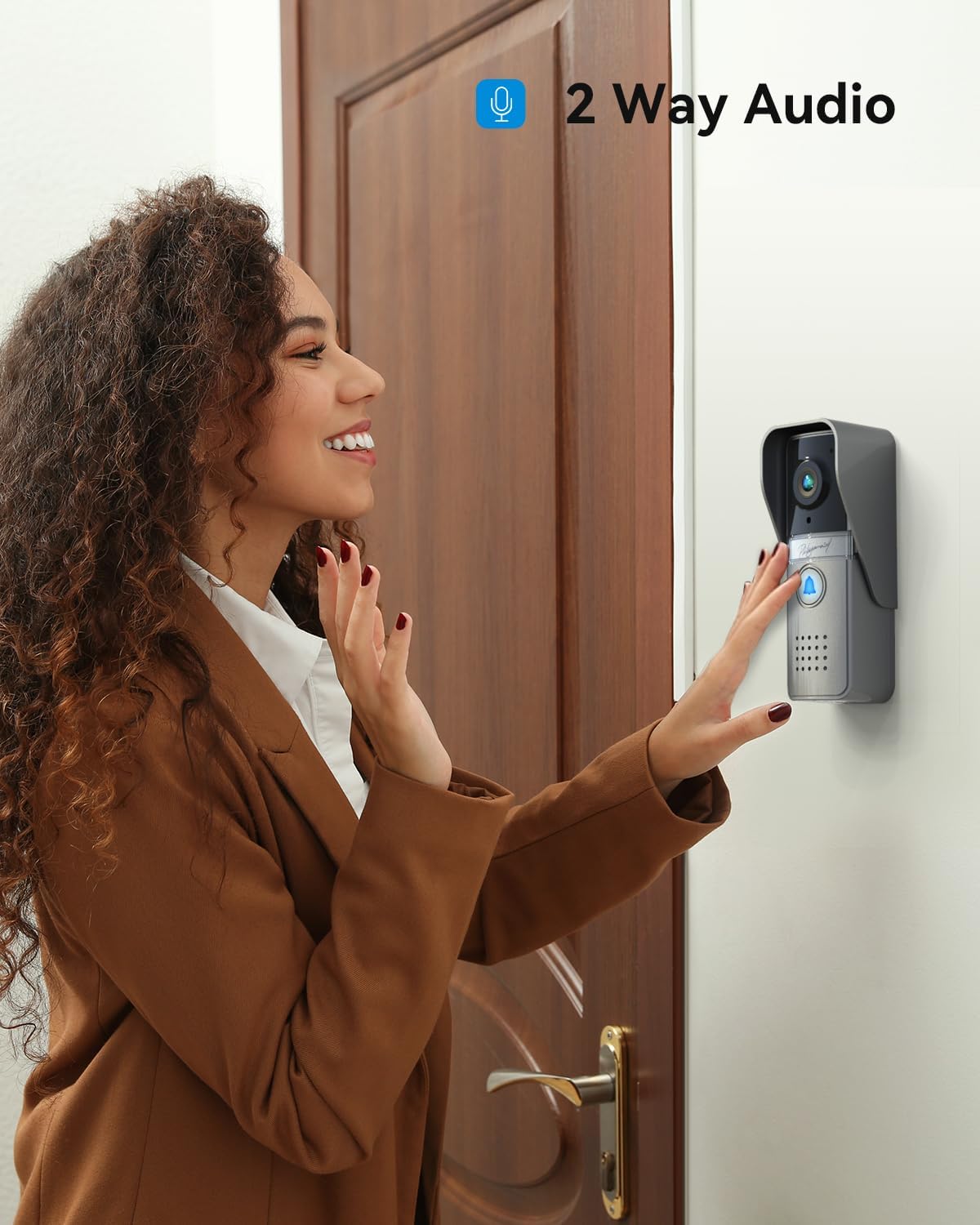 Tmezon Wired Video Intercom System, 7 Inch Ring Video Doorbell with Night Vision Support Remote Unlock, Dual-Way Intercom for Villa House Office Apartment with 1-Camera and 2-Monitor