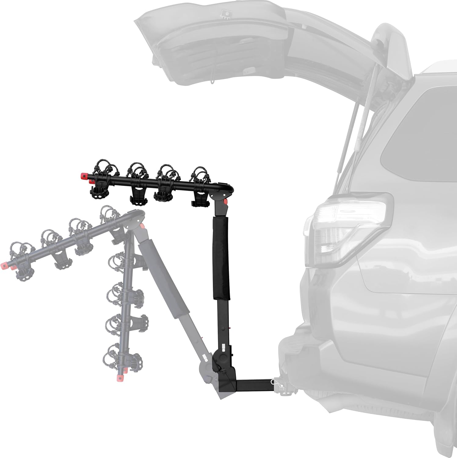 Retrospec Lenox 2-5 Bike Rack Hitch for Car, Truck, SUV - 2in Hitch Mount with Foldable Steel Frame, Anti-Rattle Adapter & Tie Down Straps