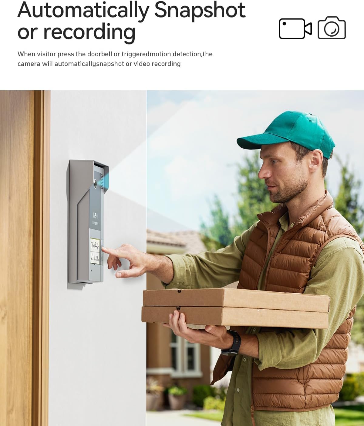 TMEZON Wireless WiFi Video Doorbell Intercom System 2 Unit and Monitor Door Phone IP 4 Wire 7 Inch Entry 1080P Camera Night Vision,TUYA App Remote Unlock Door Release