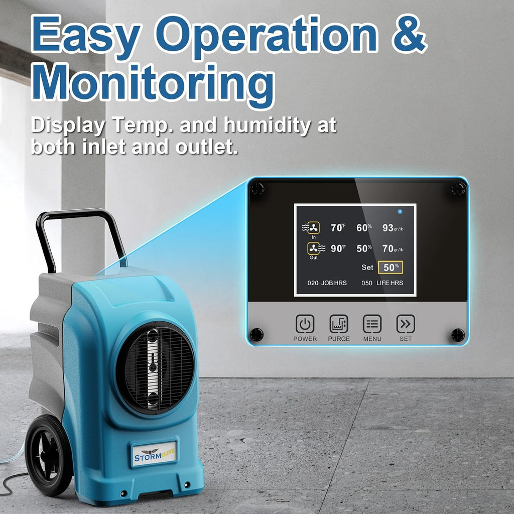ALORAIR LGR Commercial Dehumidifier with Pump & Drain Hose, Portable Industrial Dehumidifiers with Wheels for Water Damage Restore, Basement, Garage, 5 Years Warranty