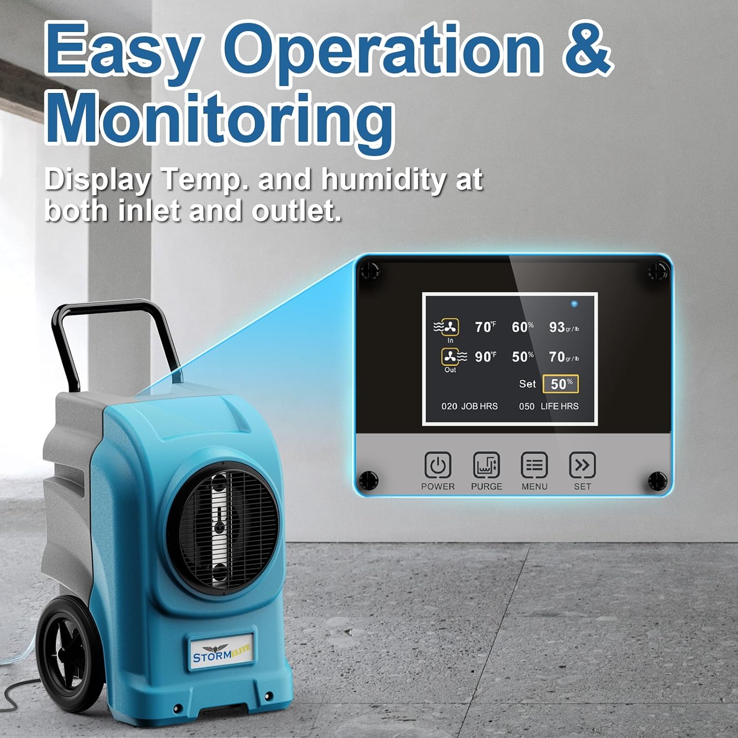 ALORAIR LGR Commercial Dehumidifier with Pump & Drain Hose, Portable Industrial Dehumidifiers with Wheels for Water Damage Restore, Basement, Garage, 5 Years Warranty