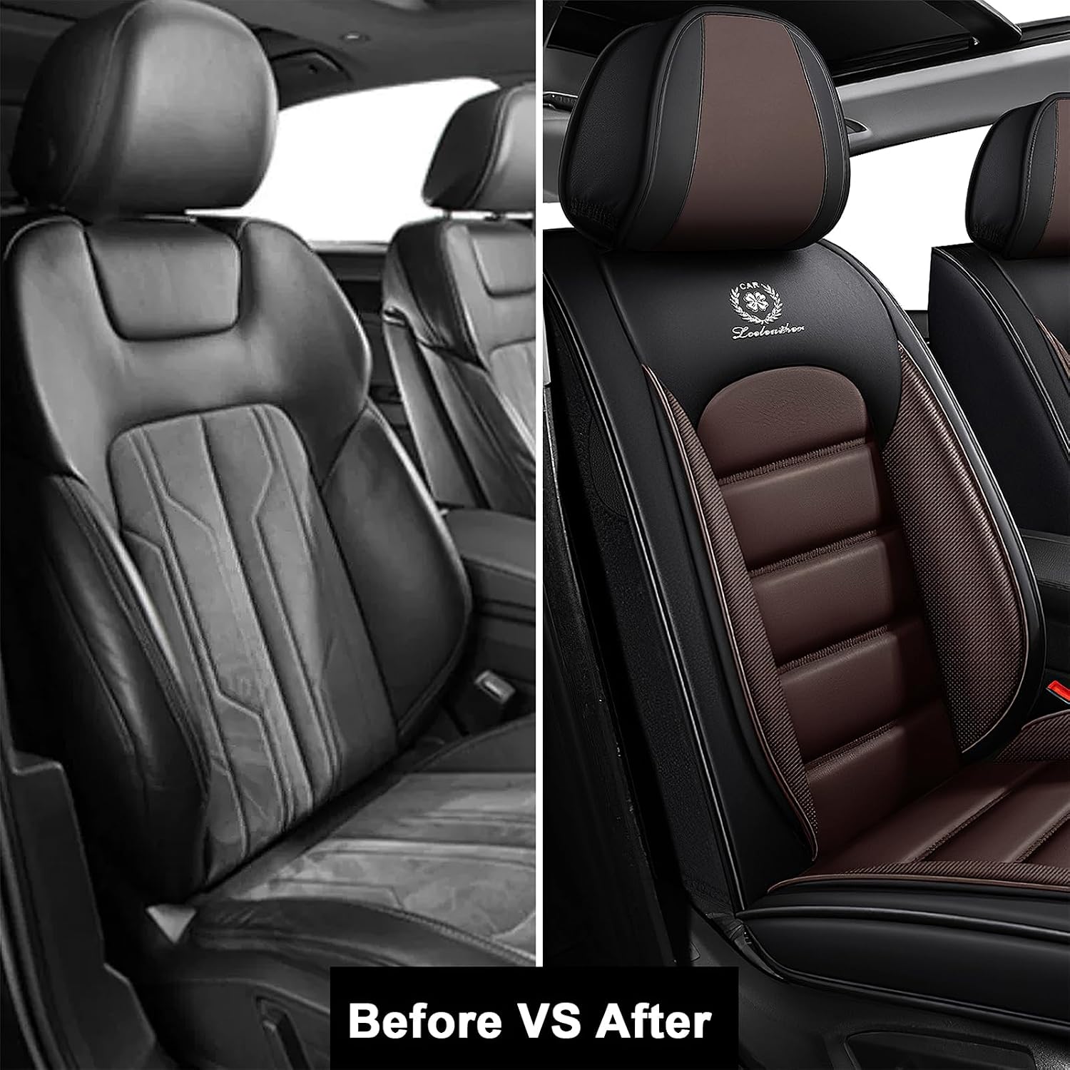 2 Seat Covers for Infiniti QX80 2000-2026 Breathable Car Seat Covers,Anti-Slip Waterproof Car Seat Protectors with Airbag,Automotive Vehicle Cushion with Storage Pockets (Standard,Brown)
