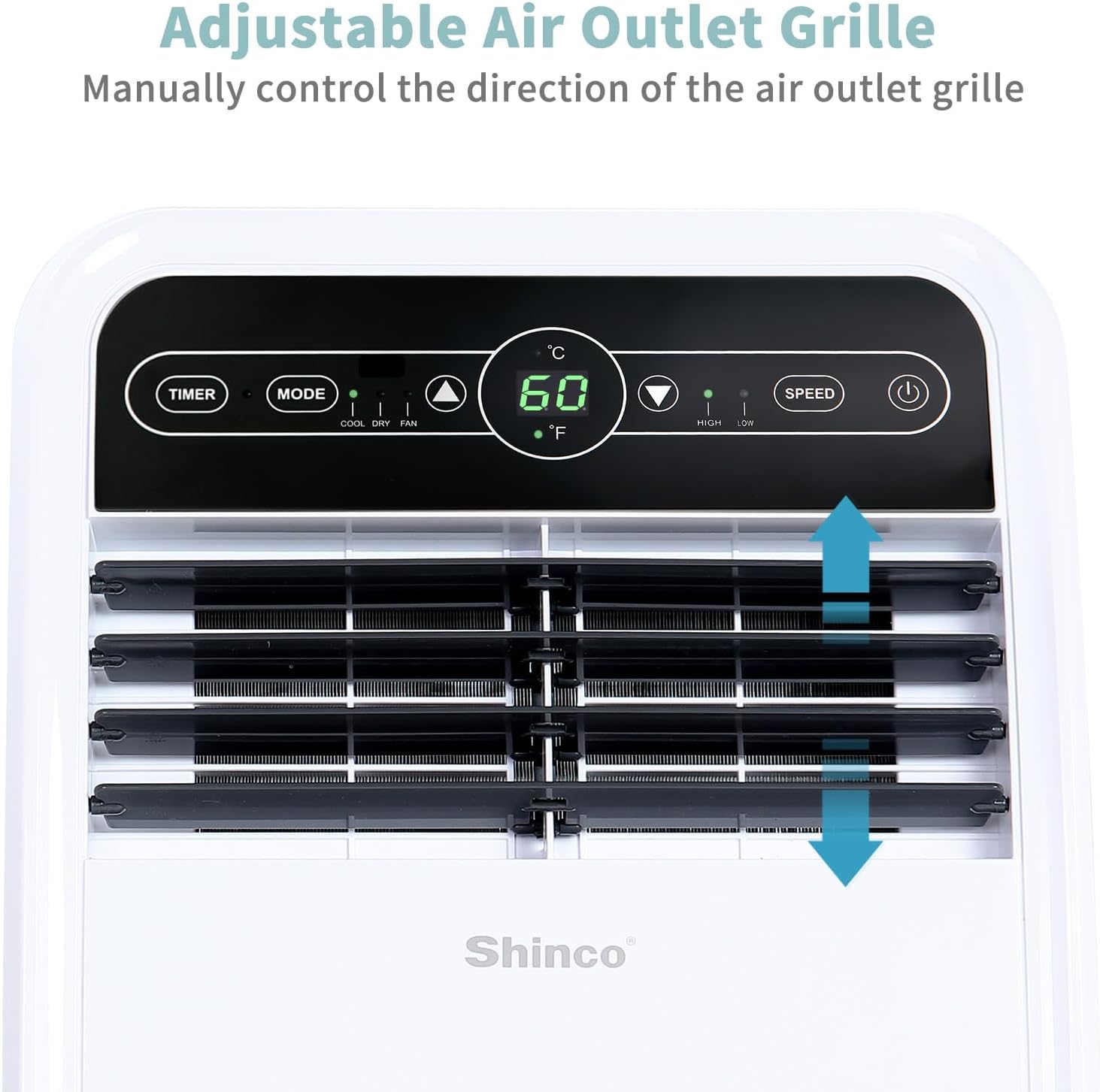 Shinco 8,000 BTU Portable Air Conditioner, Portable AC Unit with Built-in Cool, Dehumidifier & Fan Modes for Room up to 200 sq.ft, Room Air Conditioner with Remote Control, Installation Kit