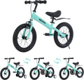 MEGHNA 2 in 1 Toddler Balance Bike 14 inch Wheel Kids Bike Aged 3-7 Years Old with Footrest Detachable Training Wheels Caliper and Coaster Brake Strider Bike for Boys Girls, Easy to Assembly