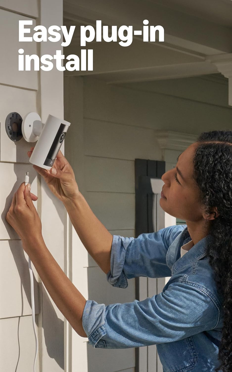 Ring Outdoor Cam Pro, Plug-In (Newest Model), White with Spotlight Cam Pro, Plug-In (Newest Model), White