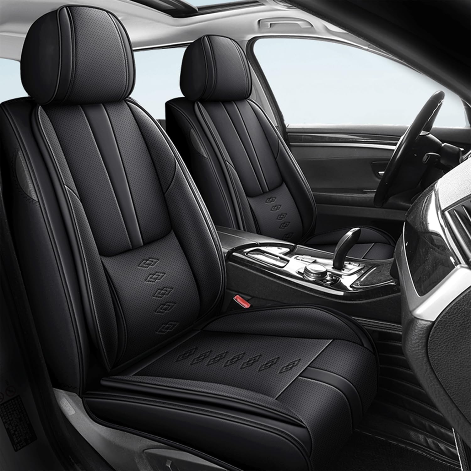 Car Seat Covers for Flex,for Ford Flex 2009-2019,Leather Front Seat Covers,Airbag-Compatible Car Seat Protectors,Waterproof Seat Cover for Cars(Black,2PCS Only)