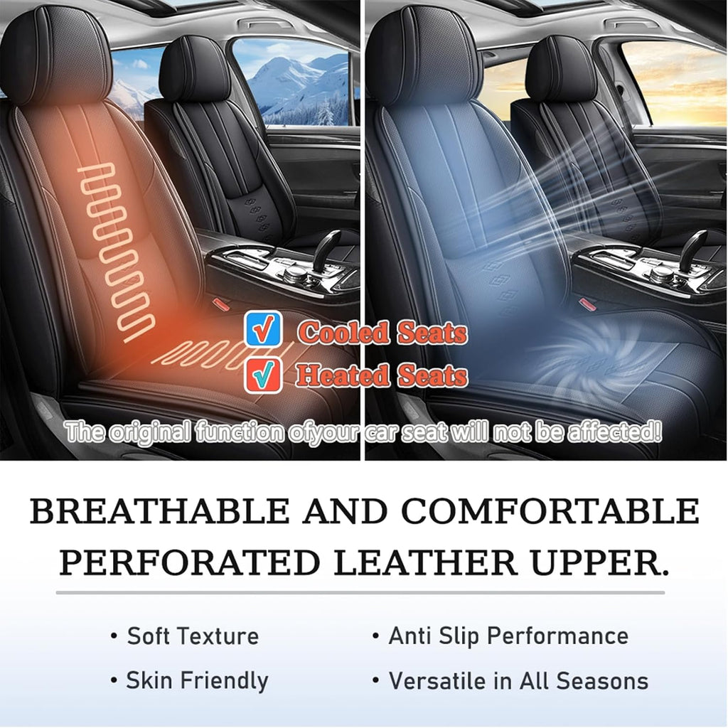 Premium Leather Seat Covers for Nissan 370Z 2009-2020,Premium Car Seat Covers Front Set,Waterproof Car Seat Protectors with Airbag,Comfort Interior Cover Seats for Cars(Black)