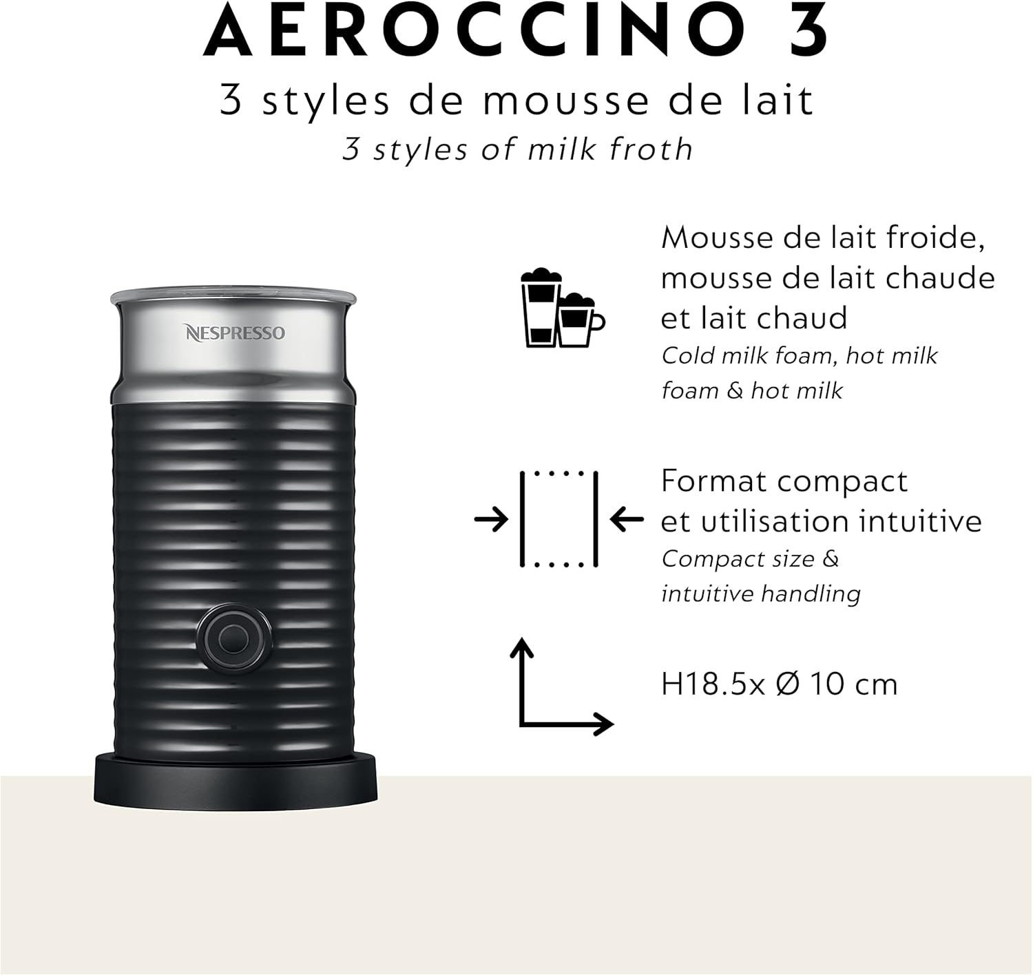 Nespresso Vertuo Pop+ Deluxe Coffee and Espresso Maker by Breville with Milk Frother, Titan