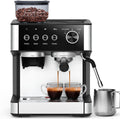 Joy Pebble 15 Bar Espresso Machine with Grinder & Milk Frother, All-in-One Coffee Maker for Home Baristas, 30-Position Grinder, 2.9L Removable Tank,for Cappuccino Latte
