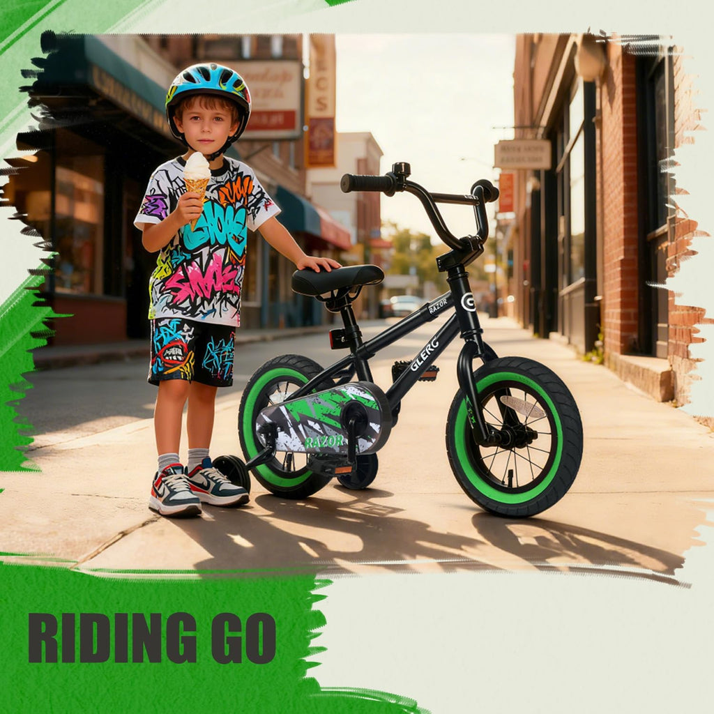 Glerc Kids Bike for Ages 1-8 Years Old, 12-16 Inch BMX Style Kids Bicycle with Training Wheels, Boys Bike for Children and Toddler, Multiple Colors