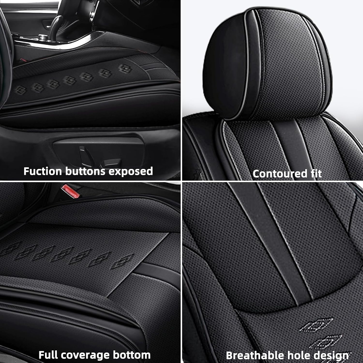 Leather Seat Covers for Mazda CX-50 Hybrid 2025,Premium Car Seat Covers Full Set,Waterproof Car Seat Protectors with Airbag,Comfort Interior Cover Seats for Cars(Black)