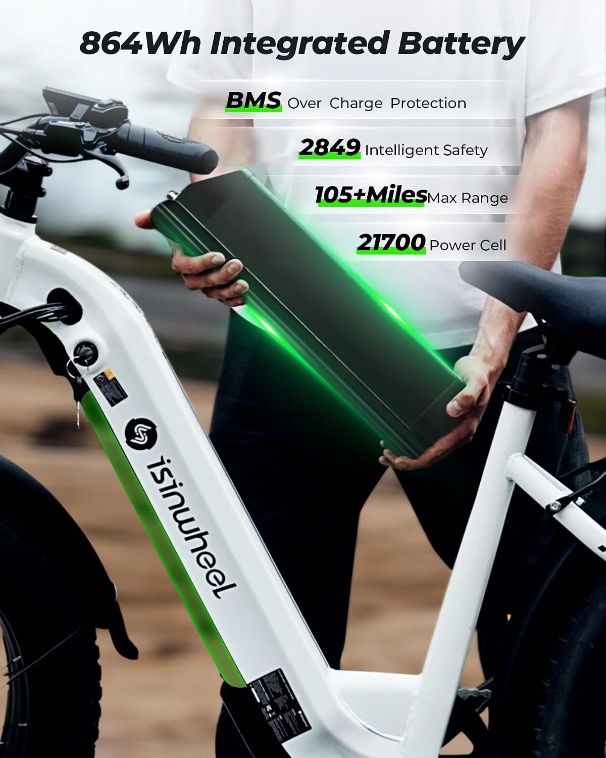 isinwheel Electric Bike for Adults,1500W Peak Motor Hydraulic Brake Electric Dirt Bike, 28MPH 105Miles (PAS) Ebikes for Adults with 48V 13AH/18AH Battery,26' Step-Thru Fat Tire Full Suspension EBike