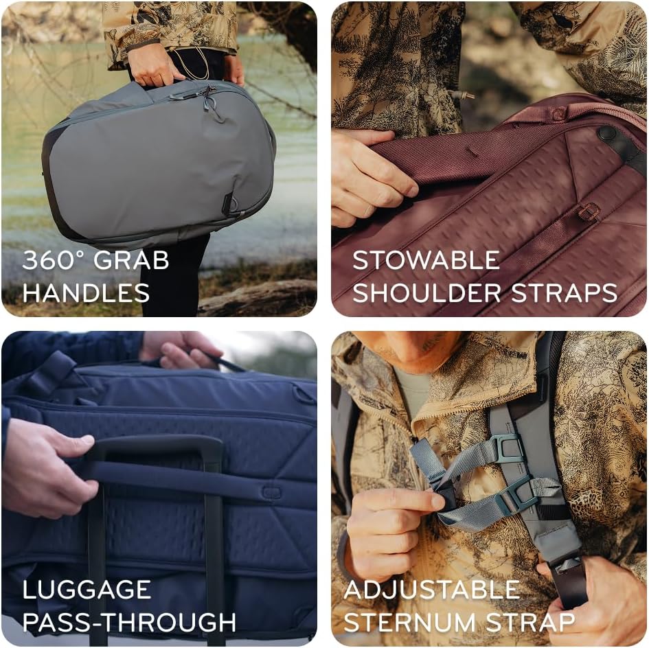 Peak Design Travel Backpack 30L, Ocean, Expandable 27-33L Design, Rear and Top Access, Weatherproof Shell, Laptop Sleeve, Ideal for Travel or Everyday Carry, Versatile Backpack for Men and Women