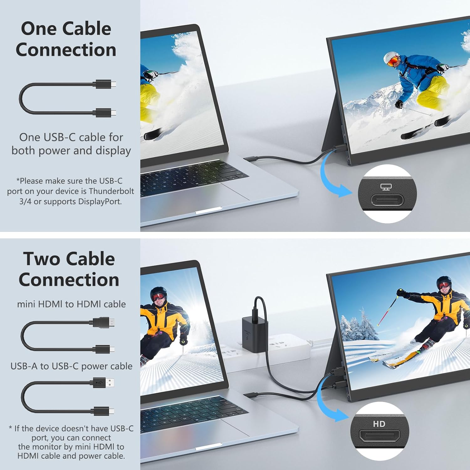 WGK Portable Monitor Narrow Edge 17.3' 1080P FHD 144Hz USB-C HDMI Gaming PC IPS HDR Screen for Travel PC Mac Phone Xbox PS5 Switch Laptop with Smart Cover and Built-in Speakers