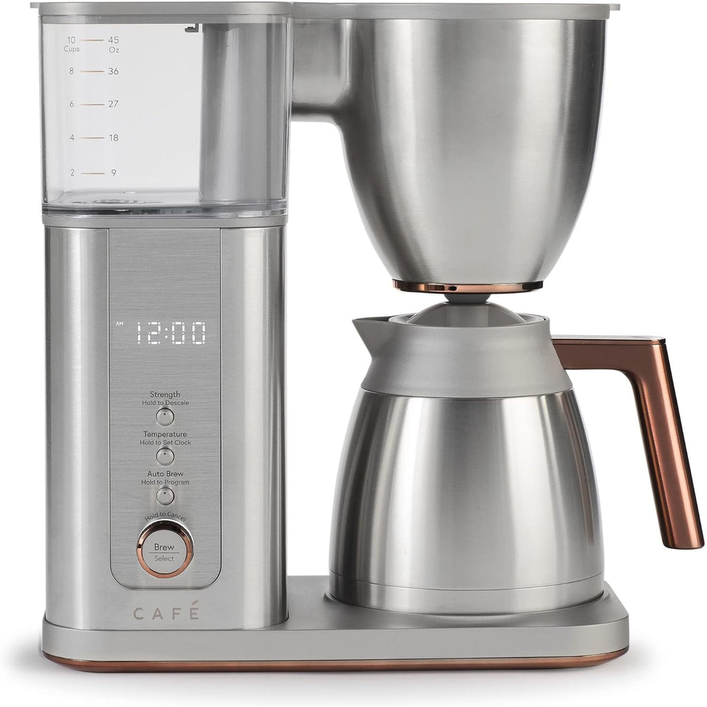 Café Specialty Drip Coffee Maker | 10-Cup Insulated Thermal Carafe | WiFi Enabled Voice-to-Brew Technology | Barista-Quality Brew | Stainless Steel (Renewed)