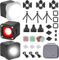 SmallRig RM01 Mini LED Video Light (3 Pack), Waterproof Portable Lighting Kit with Gels, Barndoor, Diffuser, Dimmable Fill Light 5600K CRI95, Lume Cube Camera Light for Stop Motion, Macro Photography
