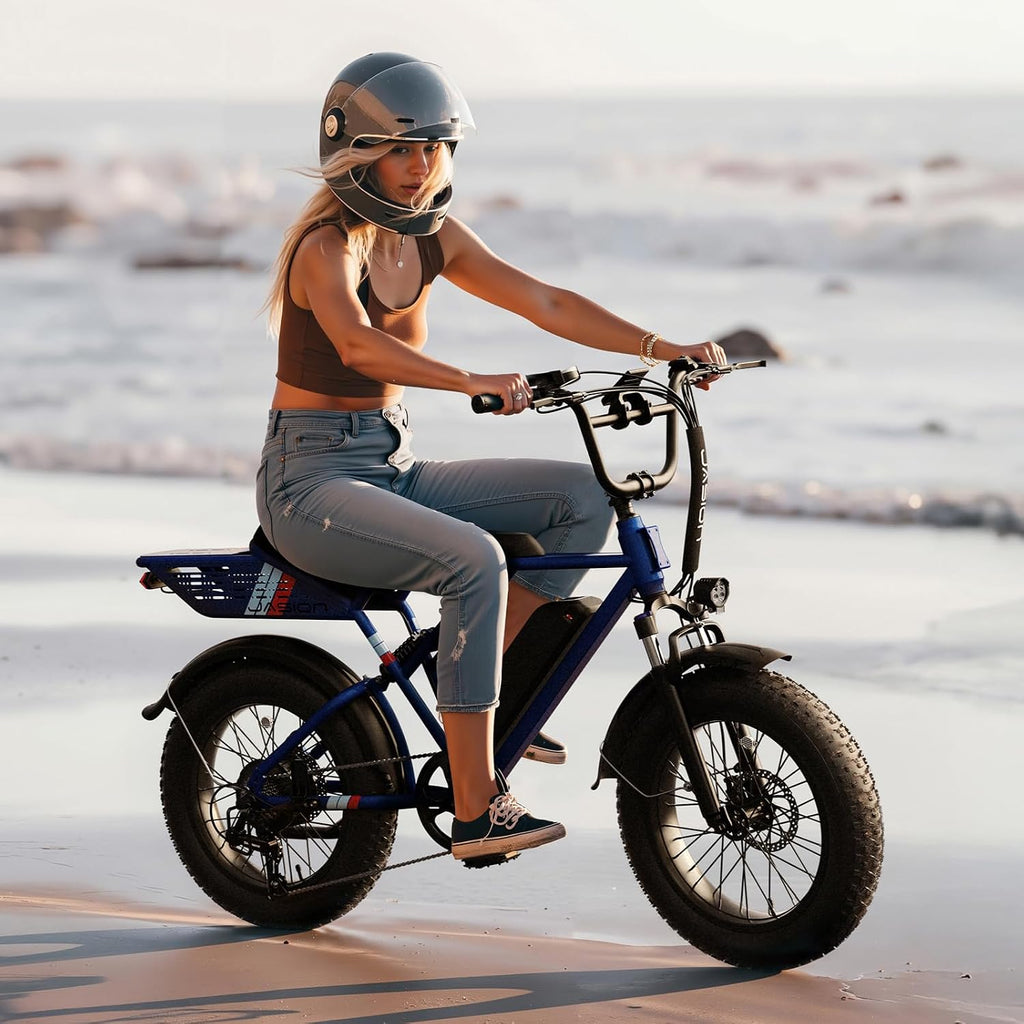 Jasion RetroVolt Electric Bike for Adults, 2000W Peak Motor- 30MPH Electric Dirt Bike, 48V 13AH Battery Mountain EBike, Max 70Miles Electric Motorcycle, 20'' X 4'' Fat Tire All-Terrain E-Bike