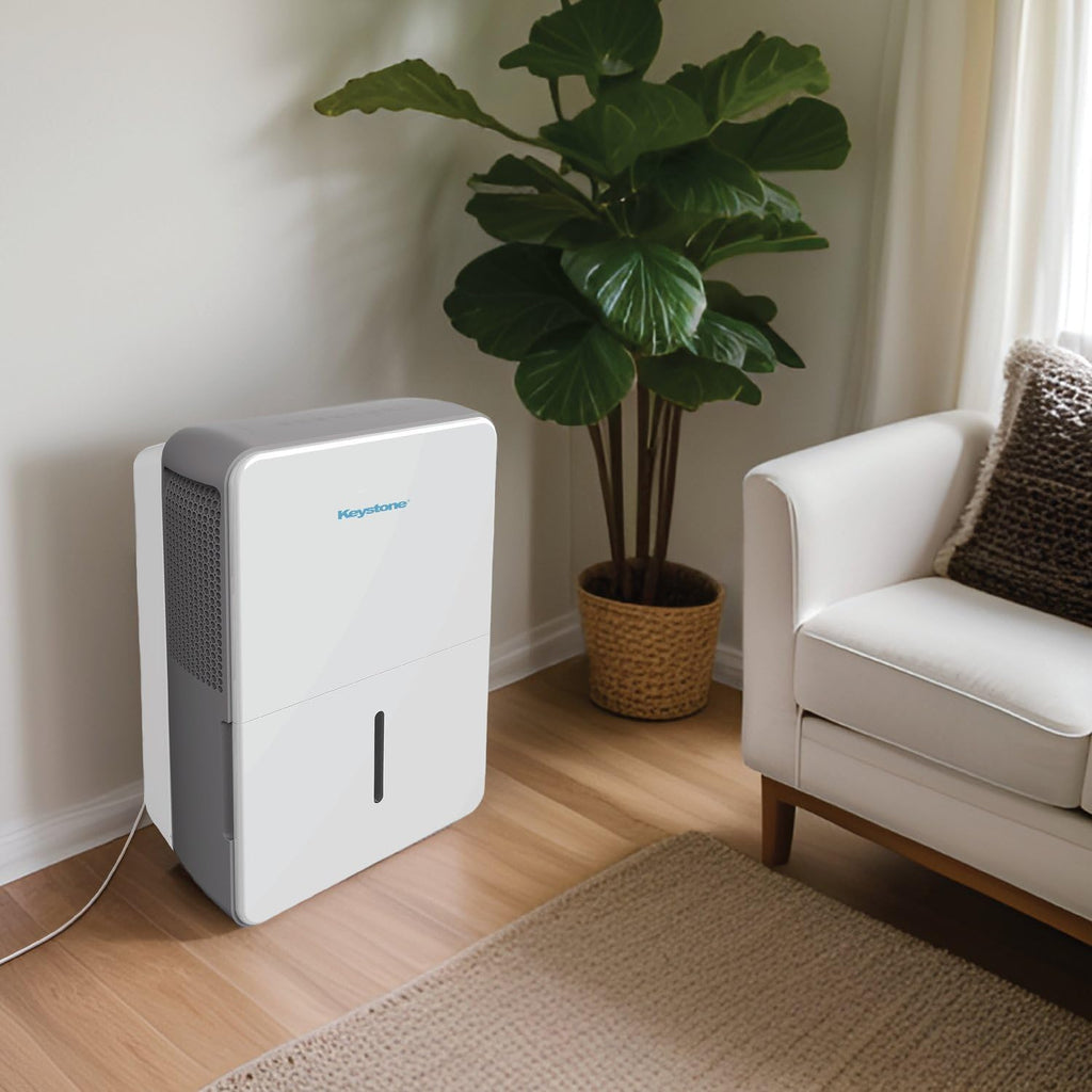 Keystone Energy Star 35-Pint Portable Dehumidifier for Extra Large Rooms Up to 3,000 Sq.Ft. with Auto-Shutoff & Timer, Quiet Home Dehumidifier and Moisture Absorber For Basement, Garage, Living Room