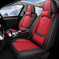 Fit for Jeep Gladiator 2020-2025 Custom Seat Covers, PU Leather Car Seat Covers, Full Coverage Protection, Thick Cushioning Seat Protectors(Luxury Front Row/Black Red)