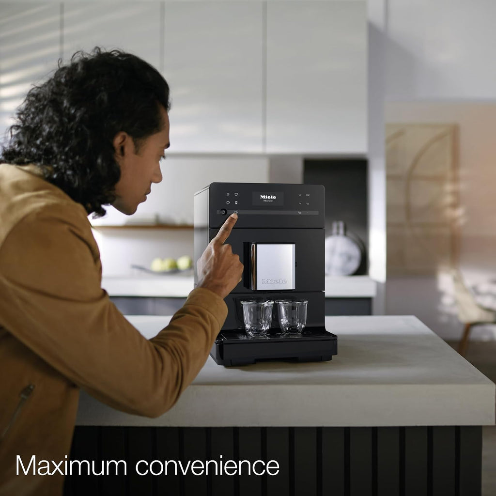 Miele CM 5310 Silence Automatic Coffee Maker - With OneTouch for Two, AromaticSystem, Individual Profile Settings, and Cleaning Programs, in Obsidian Black