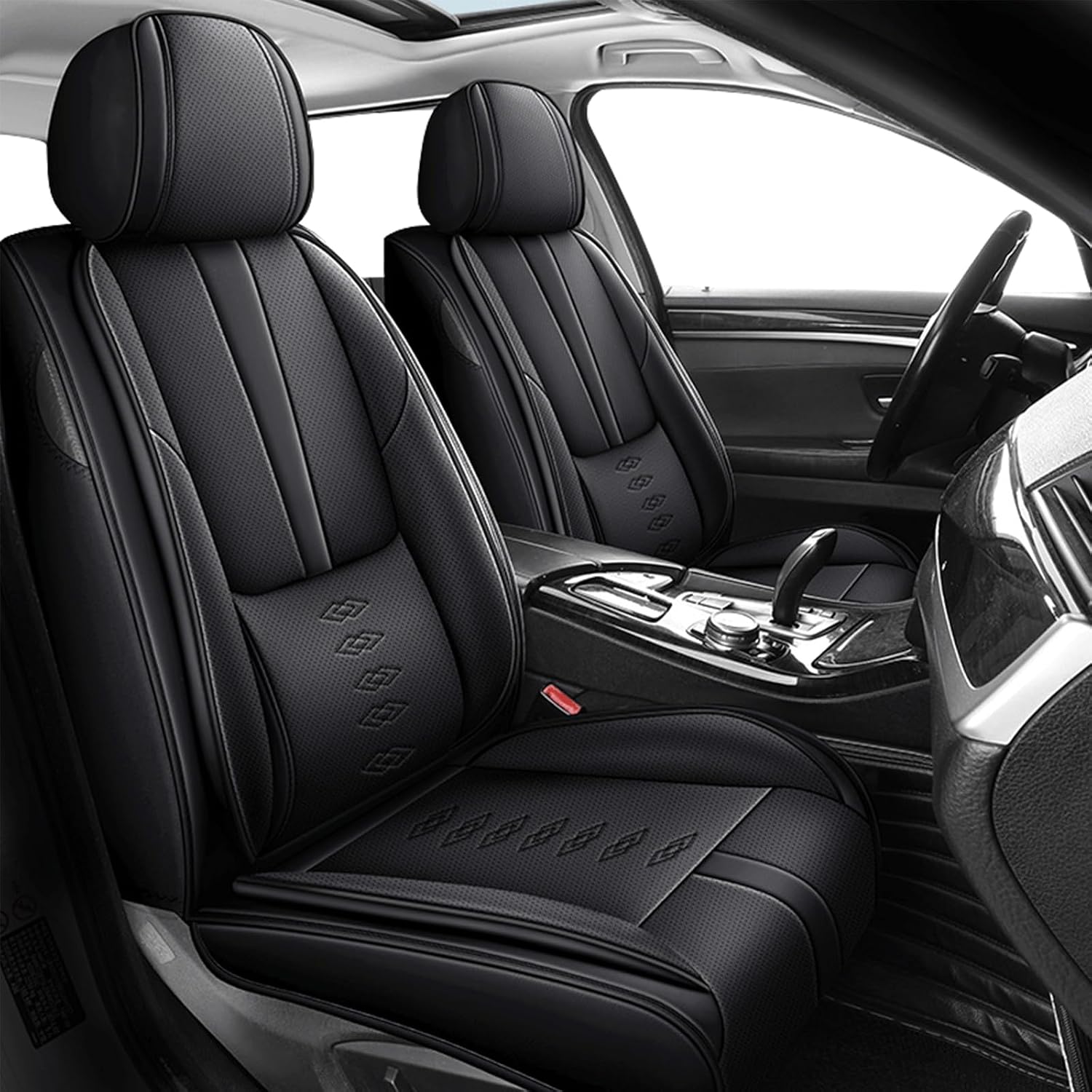 Leather Seat Covers for Lexus TX 500h 2024 2025,Premium Car Seat Covers Front Set,Waterproof Car Seat Protectors with Airbag,Comfort Interior Cover Seats for Cars(Black)