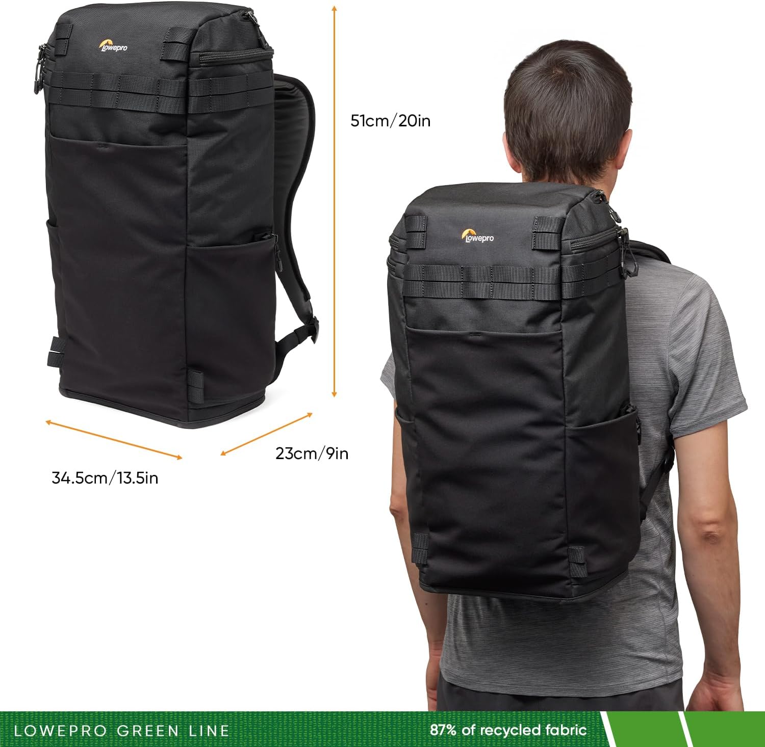 Lowepro ProTactic Lite BP 250 AW III Laptop Backpack, Top and Side access, Professional Camera Bag, DSLR/Drones/Mirrorless, Up to 16' Laptop, Rain Cover, for Photographer, Videographer, Volume 30L