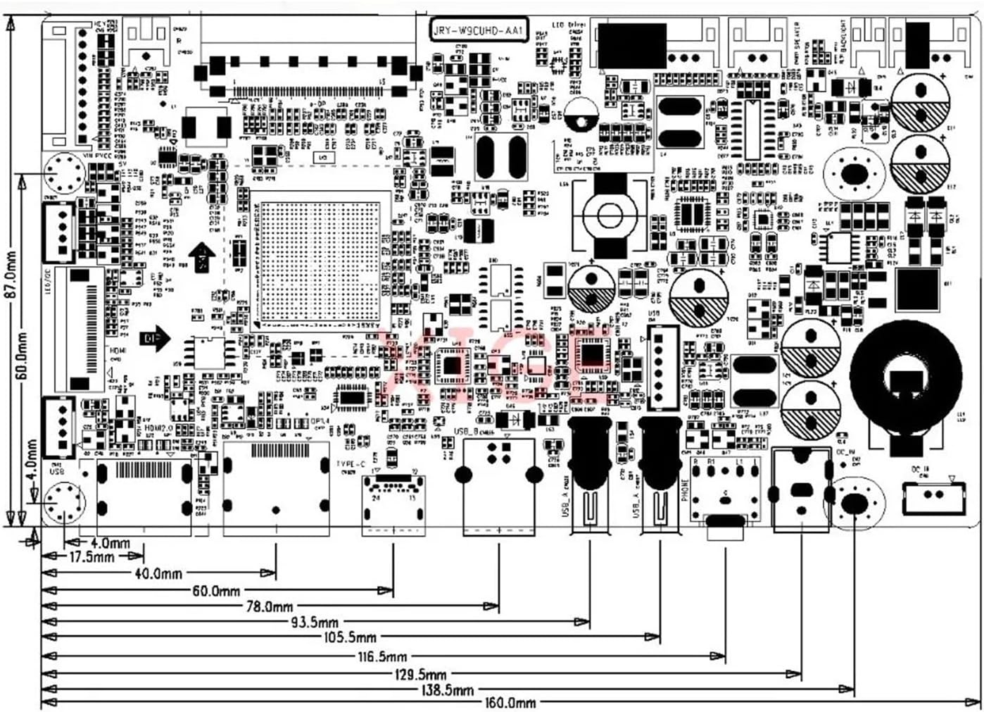 For LM270QQ1 LM270QQ2 Screen 5K Driver Controller Board HDMI+DP+USB+TYPEC EDP 60-Pin 5120x2880 QQHD 27' LCD Display DIY Kit(LM270QQ2(SP)(A3))