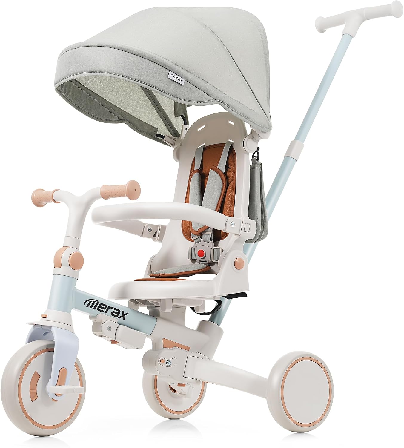 Baby Trike 7-in-1 Toddler Push Bike Parent-Controlled Toddler Tricycle to Self-Riding Tricycle Detachable Footrest
