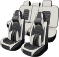 Car Seat Cover Fit for Jeep Wrangler 2000-2025,Compatible Airbag Non-Slip Waterproof Seat Cover,Car Seat Protector Premium Interior (Luxury 5 Seats,Gray White)