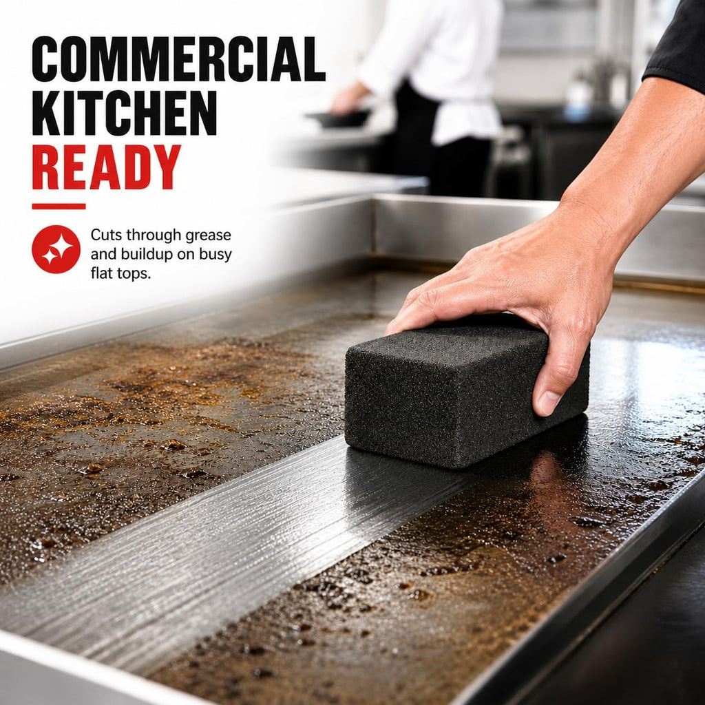 Commercial Grade Heavy Duty Grill Cleaning Brick Bulk 24 Pack, Pumice Stone Cleaner Tool Cleans and Sanitizes Restaurant Flat Top Grills or Griddles Effectively without Harsh Chemicals or Abrasives