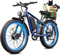 5000W Electric Bike for Adults, 45MPH Dual Motor Ebike 52V 23AH 1196WH E Bike 100 Miles Long Range Bicycle Full Suspension 26' Fat Tire Off Road for Men Dual Hydraulic Disc Brake Ebike