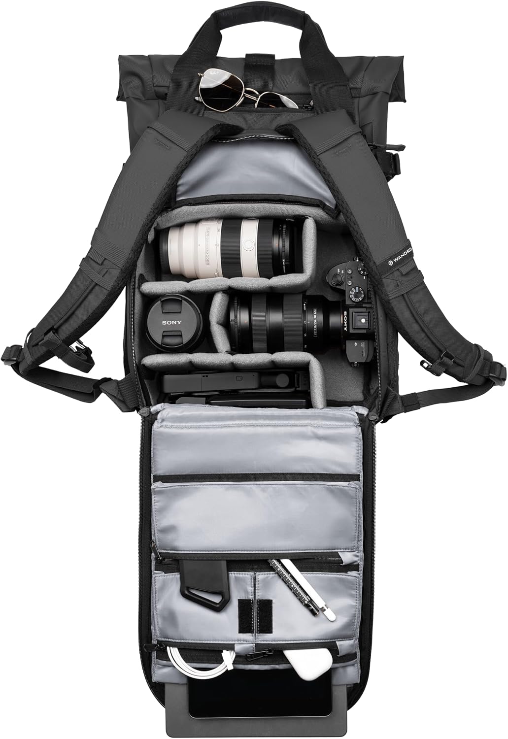 WANDRD PRVKE Rolltop 15L V4 Photography Bundle – Compact Travel Camera Backpack with Essential Camera Cube and Laptop Sleeve