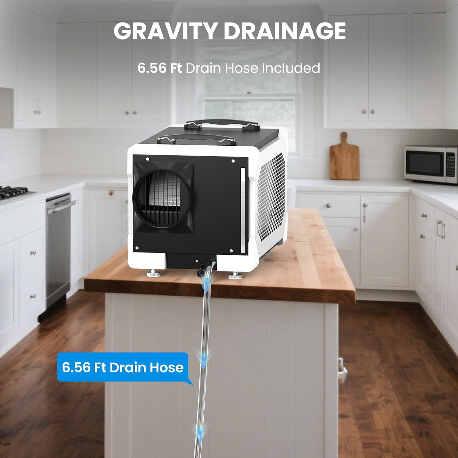 CADPXS Crawlspace Dehumidifier, 145 Pints Commercial Dehumidifier with Drain Hose for Crawl Spaces, Basements, Industrial and Water Damage, Large Capacity, Memory Restart, 5 Years Limited Warranty