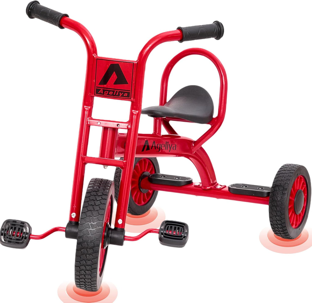 Preschool Kids Tricycles for 5-7 Year olds, Durable Pedal Trike for Boy Girl, Sturdy Metal Frame, Solid Rubber Tires, Ideal Daycare Kindergarten Joyride & Elementary Outdoor Playground Equipment