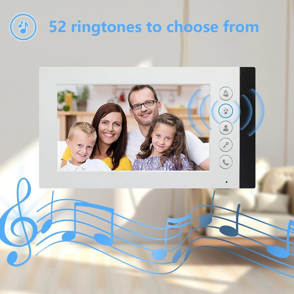 ANJIELO SMART Wired Video Intercom System,7 Inch Ring Video Doorbell with IR Night Vision,HD Camera Kits,IR Outdoor Camera,Dual-Way Intercom for Villa Home Office Apartment (1 Bell +2 Monitor)
