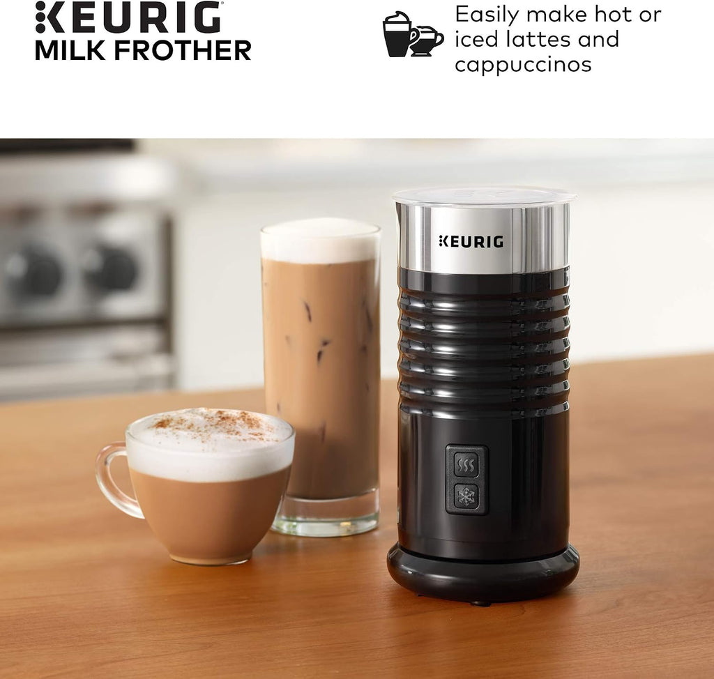 Keurig K-Elite Brushed Slate Single Serve Coffee Maker Milk Frother for Hot and Cold Milk Foam