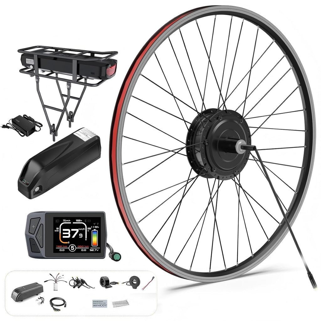 BAFANG Rear Hub Motor Kit 48V 500W 750W Electric Bicycle Conversion Kit for Bikes 20'/26'/27.5'/700C Wheel with Optional Display and EBike Battery