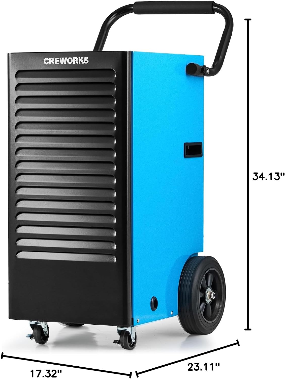 CREWORKS 180 PPD Commercial Dehumidifier, 180 Pint Dehumidifier for Basement with Wheels Drain Hose, Portable Professional Basement Dehumidification with Auto Defrost Display Panel