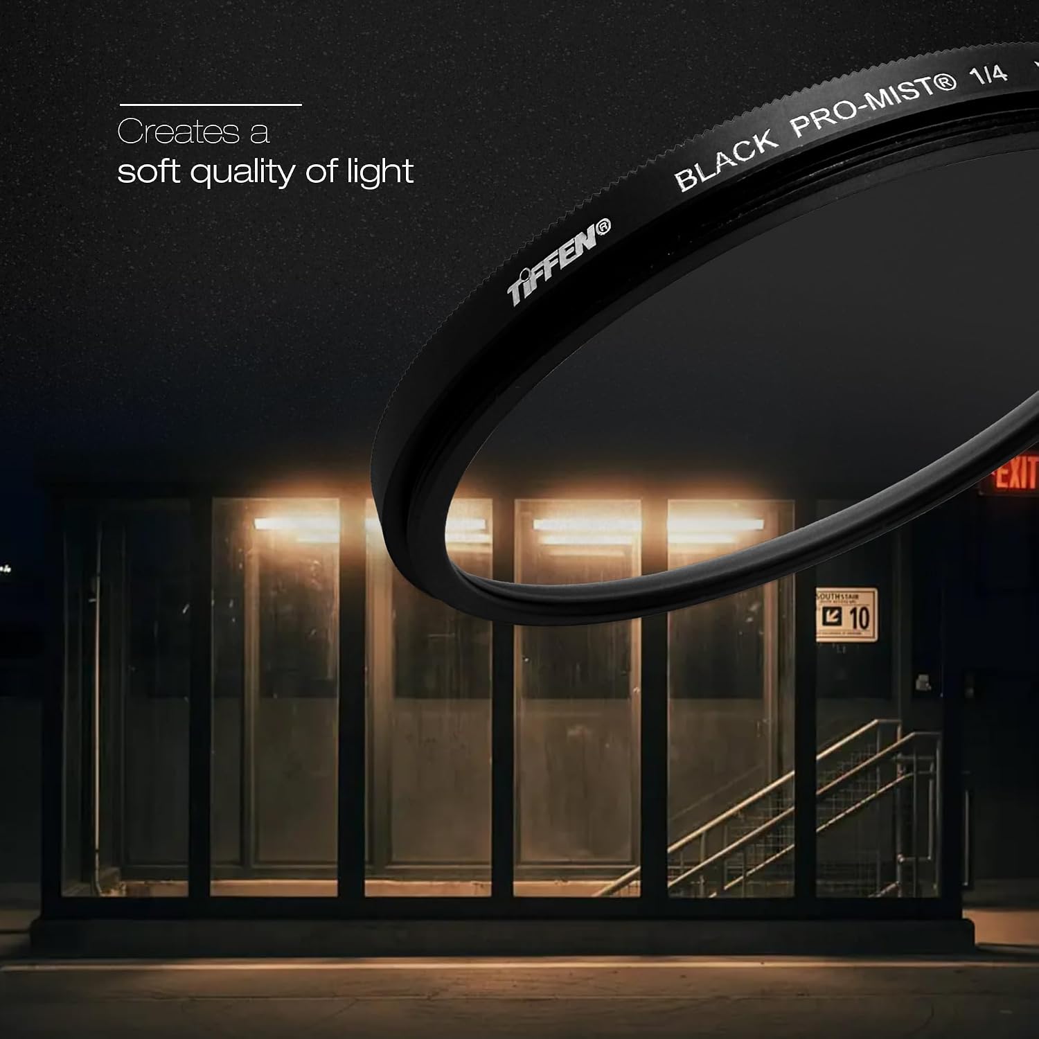 Tiffen 77mm Black Pro-Mist 1/4 Filter|Black Pro-Mist Filter|Ultra Slim|Cinematic Effect Camera for Portrait Photography/Video/Vlog
