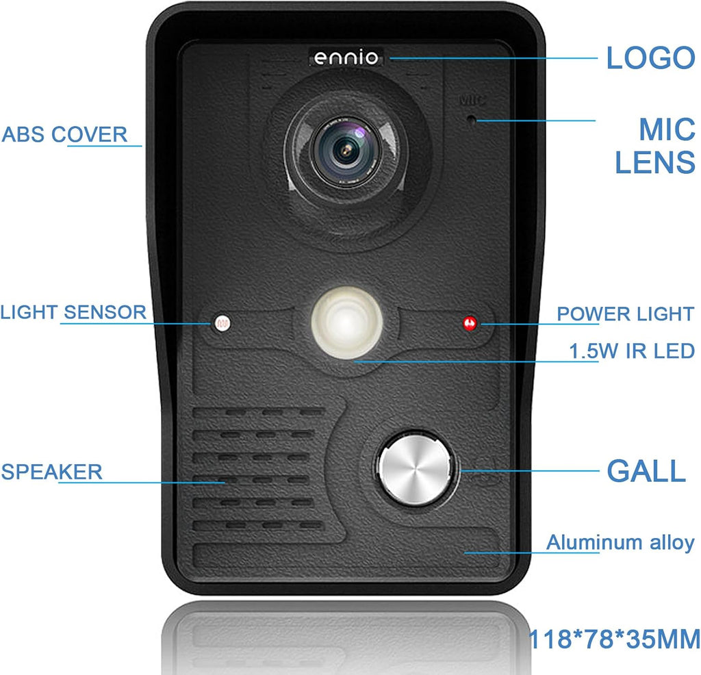 Wired Video Intercom Doorbell System 7 Inches LCD Monitor Video Door Phone Kits Support Monitoring, Unlock, Dual-Way Door Intercom Indoor Outdoor for Villa Home (1 Camera 2 Monitor)