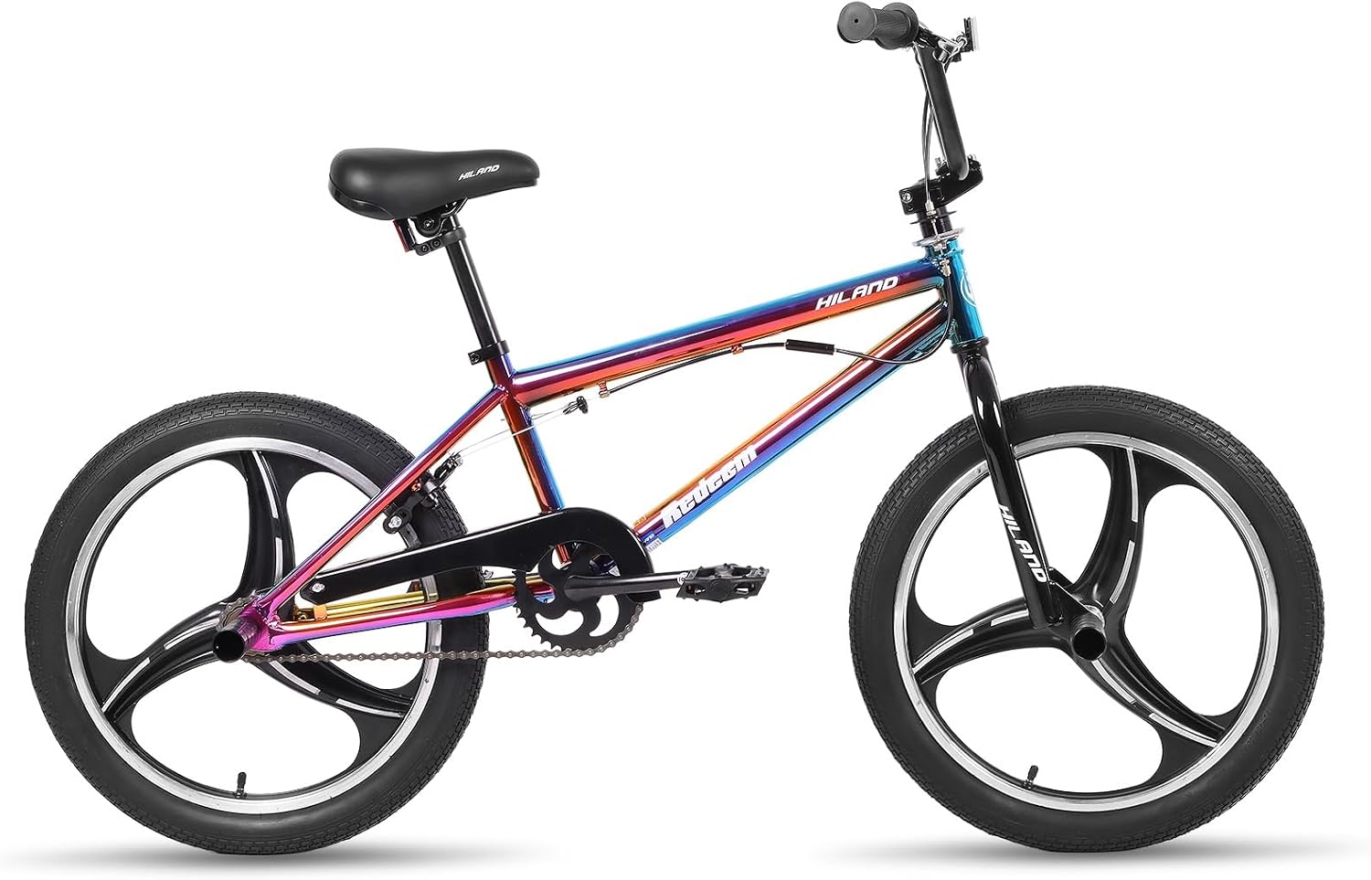 Hiland 20 Inch 3 5 Spoke Kids BMX Bike for Boys Girls Ages 5-12, 360 Degree Rotor Freestyle, 4 Pegs Single Speed Kid's BMX Bicycle, Multiple Colors