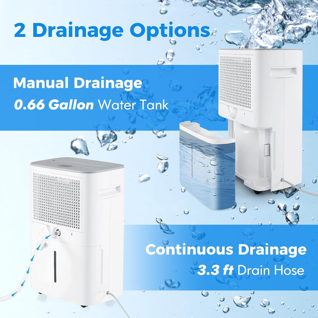COSTWAY 52 Pint Energy Star Dehumidifier for Basement, 3.3 FT Drain Hose, Clothes Drying Modes, Auto Defrost, Child Lock & 24H Timer, Home Dehumidifier for Bedroom, Bathroom, Garage