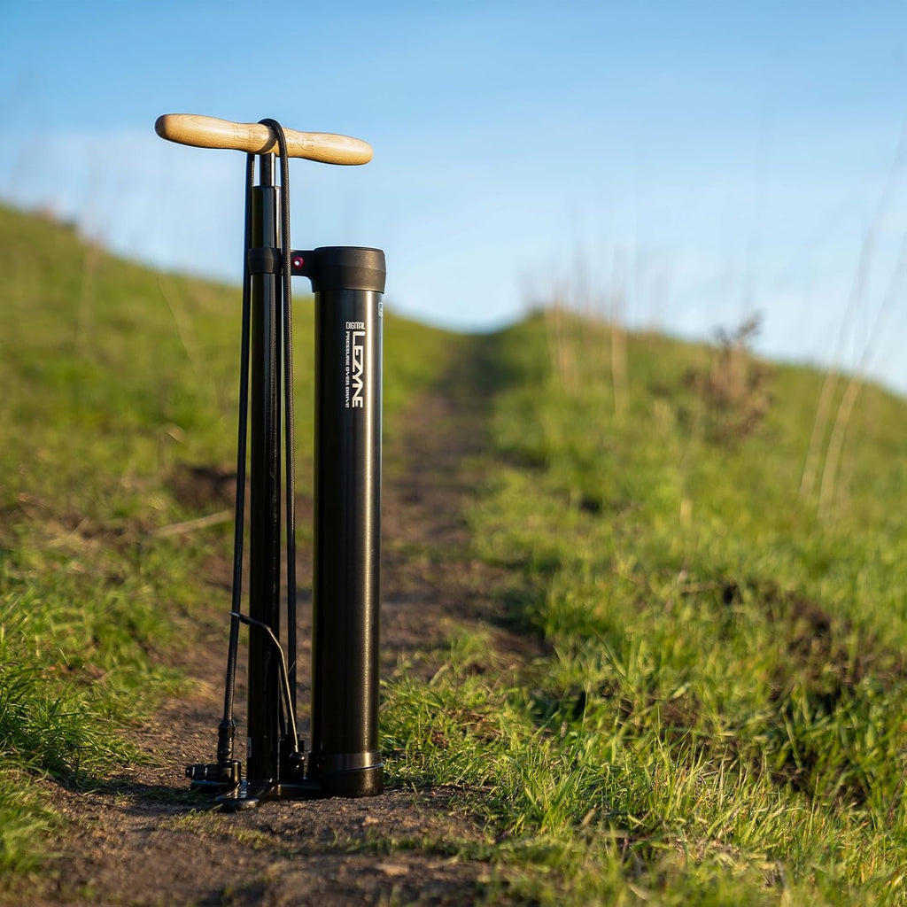 LEZYNE High Volume Tubeless Bike Floor Pump Compatible with 2.5' Gauge - 220 PSI Tire Air Pump for Mountain/Gravel Bikes - ABS-1 Pro Tubeless Chuck